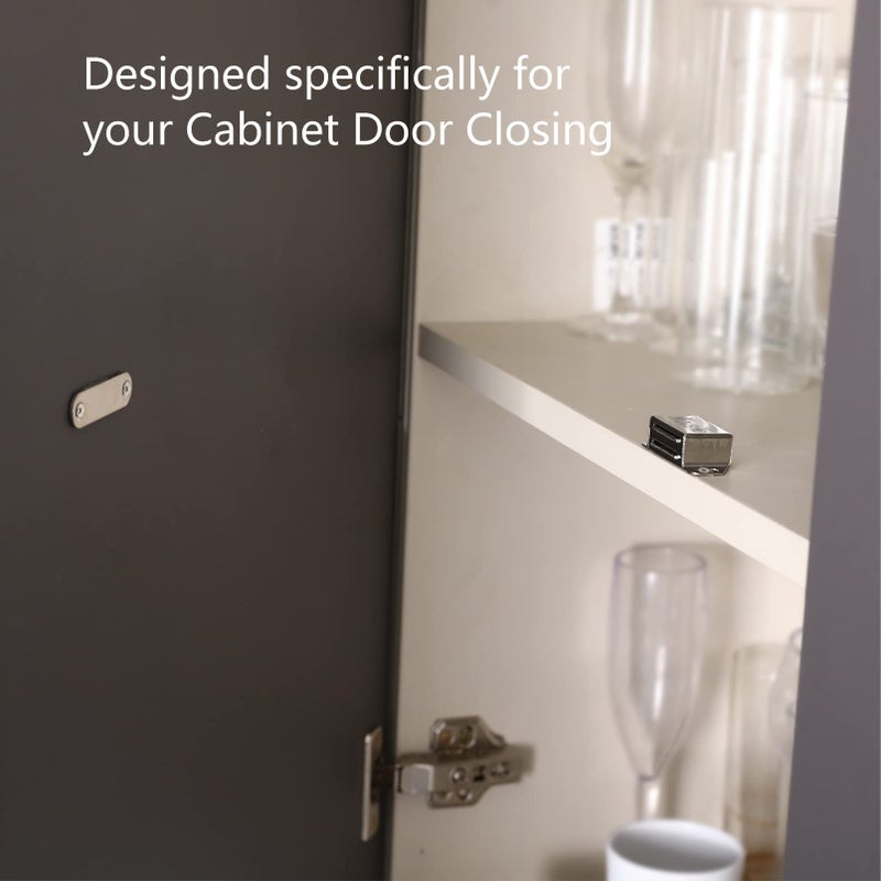 Mousike Cabinet Magnets 30lb Stainless Steel Magnetic Door Catch with Strong Magnetic for Kitchen Cupboard Wardrobe Closet Cabinet Door Drawer Latch - Image 5